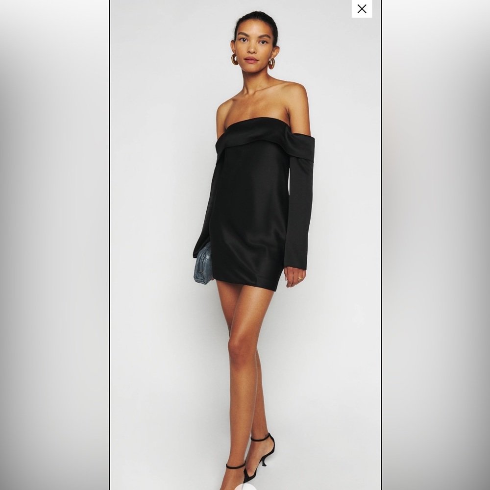 *** ISO NWT Reformation Maves Silk Mini Dress in Black Size XS